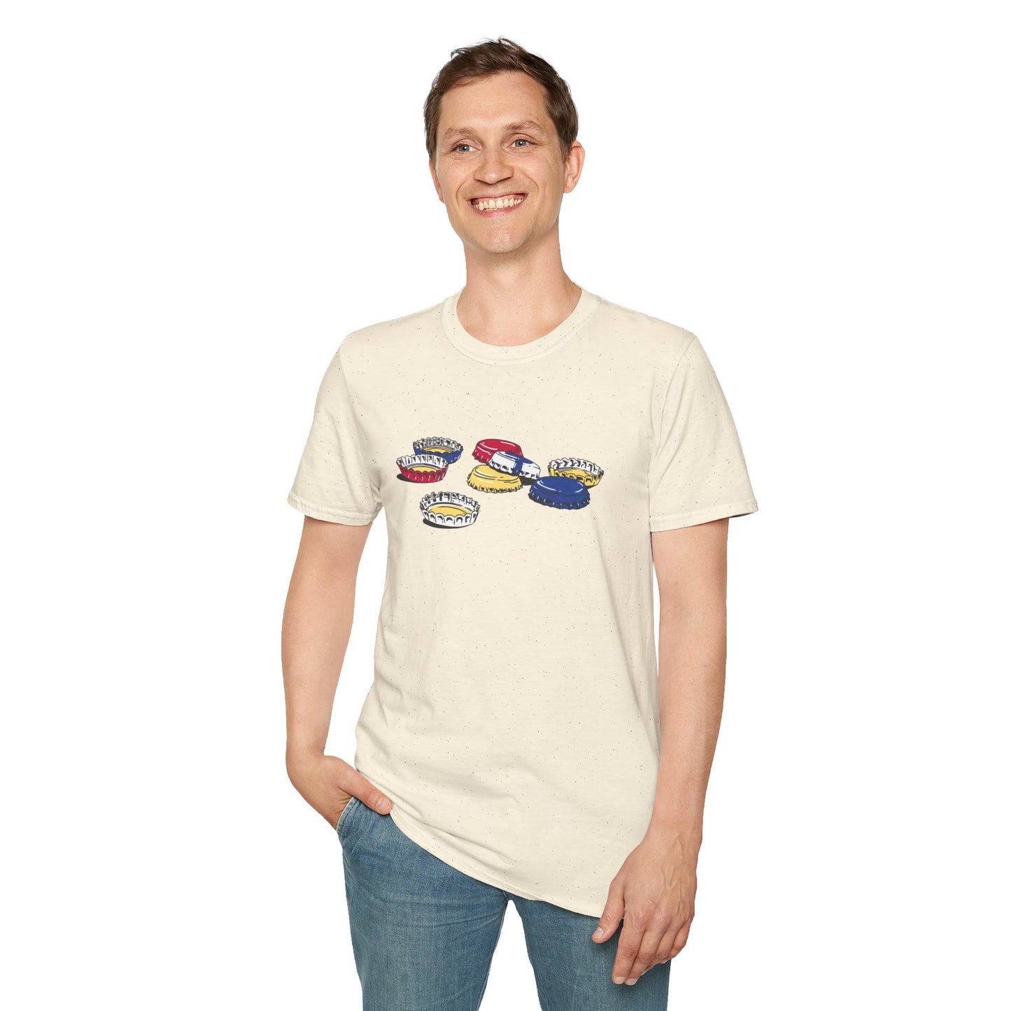 T-Shirt — Colorful Bottle Cap Graphic Tee