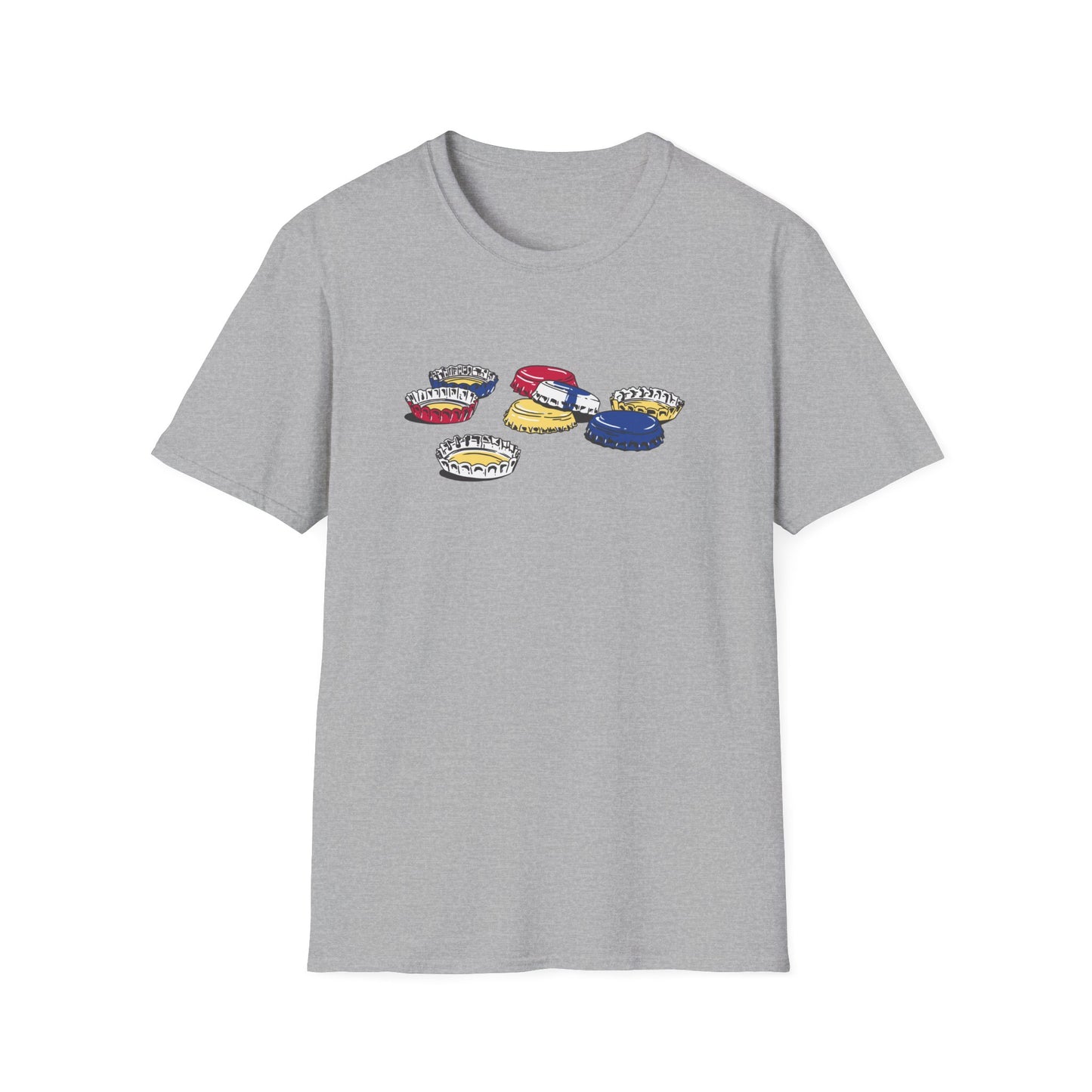 T-Shirt — Colorful Bottle Cap Graphic Tee