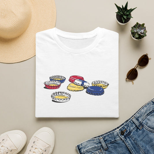 T-Shirt — Colorful Bottle Cap Graphic Tee
