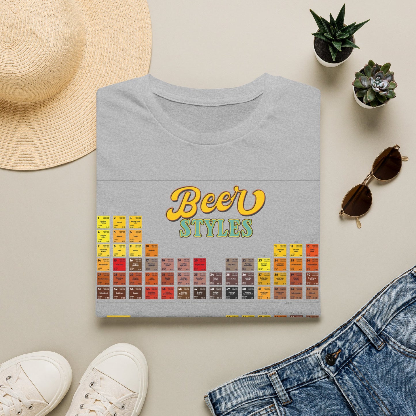 Beer Styles T-Shirt — Colorful Beer Style Chart Tee for Beer Lovers