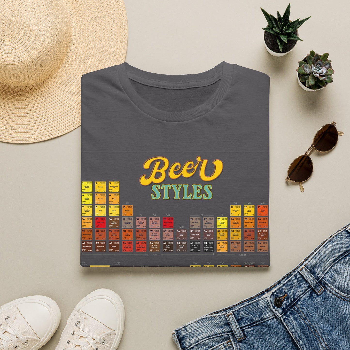 Beer Styles T-Shirt — Colorful Beer Style Chart Tee for Beer Lovers