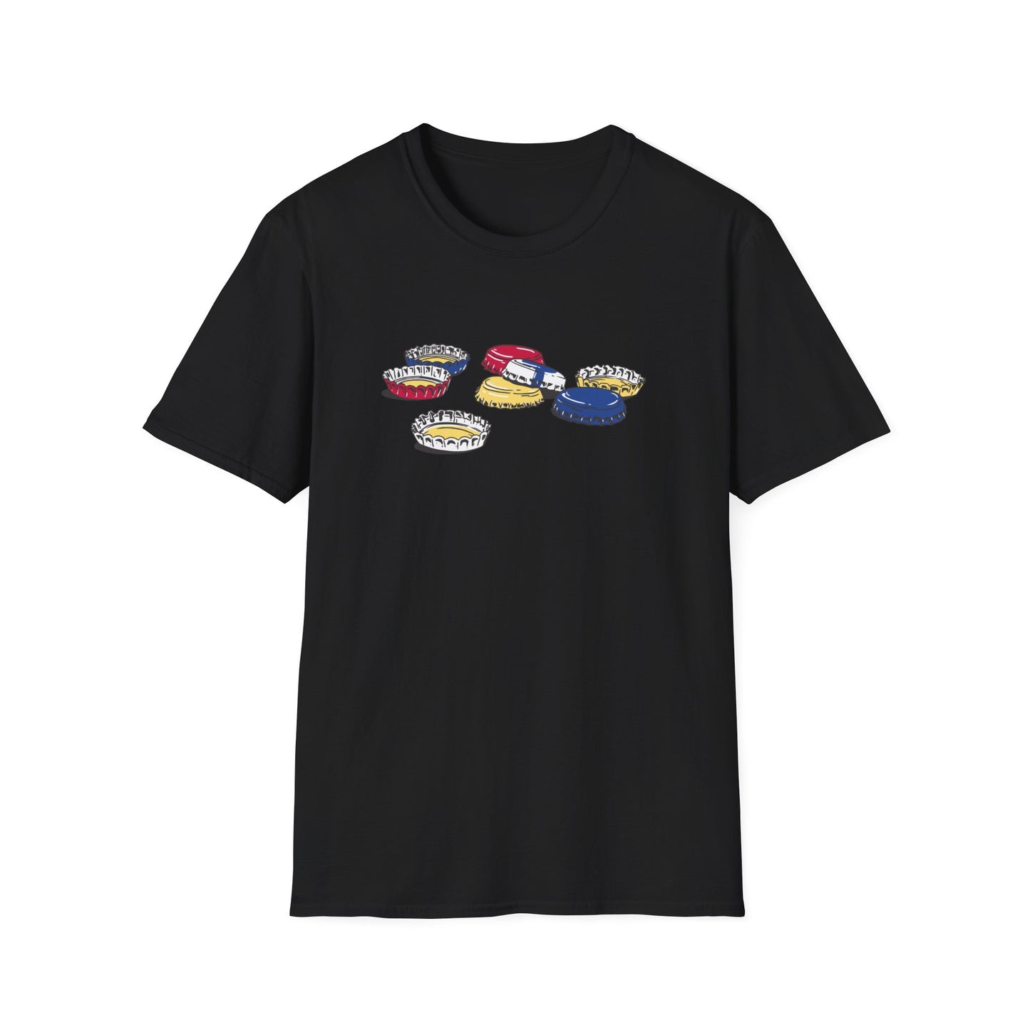 T-Shirt — Colorful Bottle Cap Graphic Tee