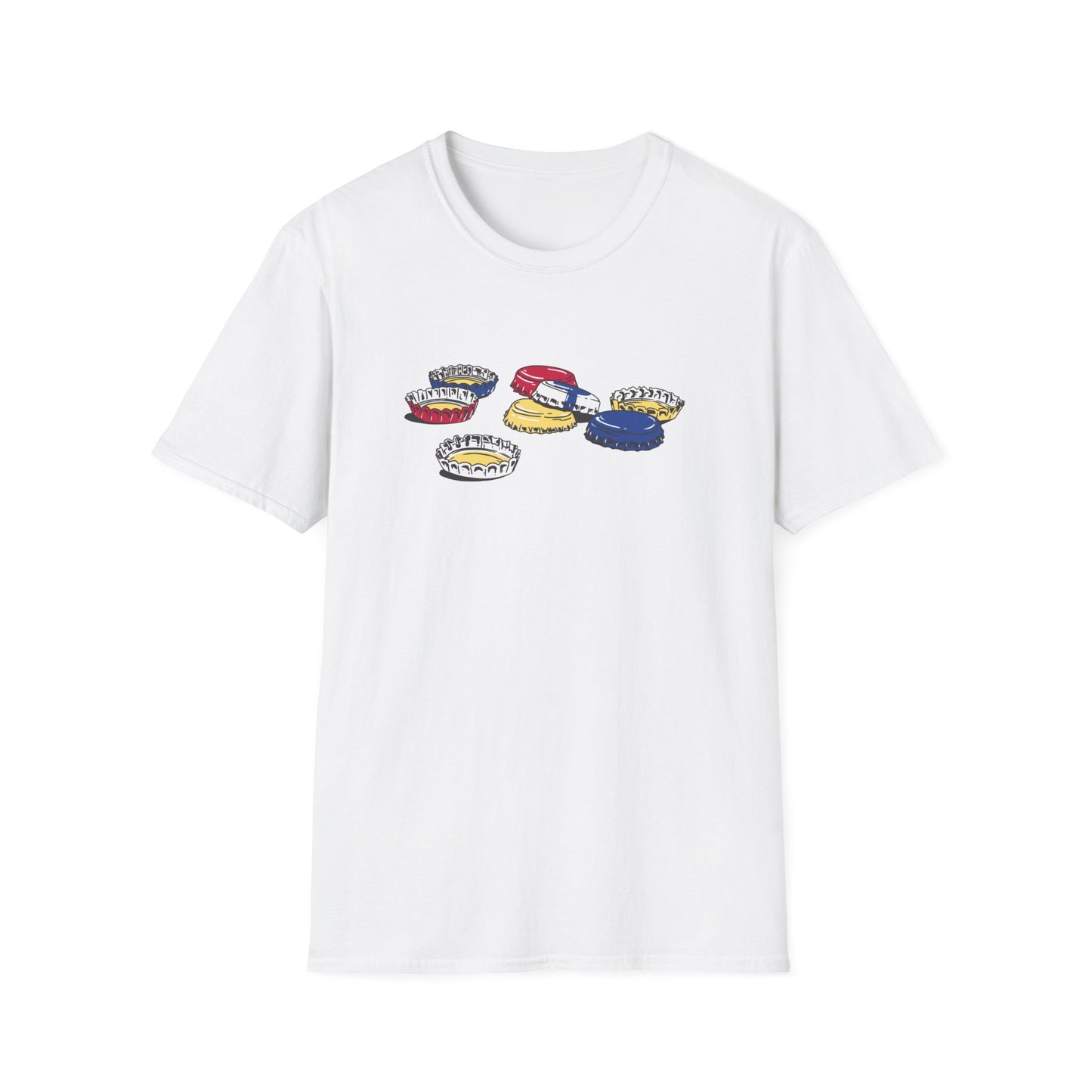 T-Shirt — Colorful Bottle Cap Graphic Tee