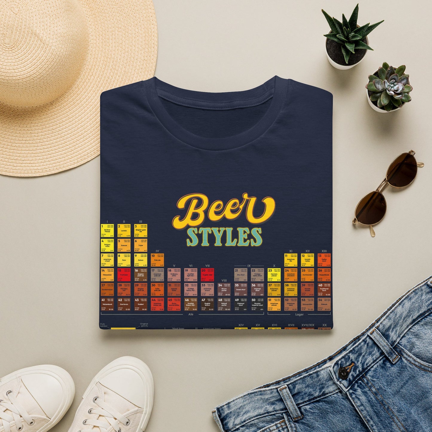 Beer Styles T-Shirt — Colorful Beer Style Chart Tee for Beer Lovers